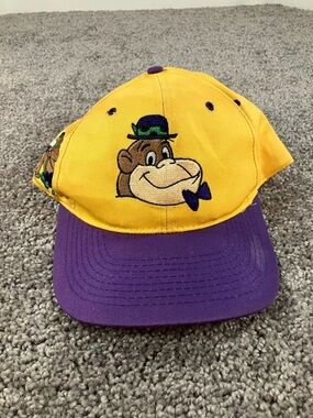 Vintage Magilla Gorilla American Needle Blockhead SnapBack Hat Yellow Purple